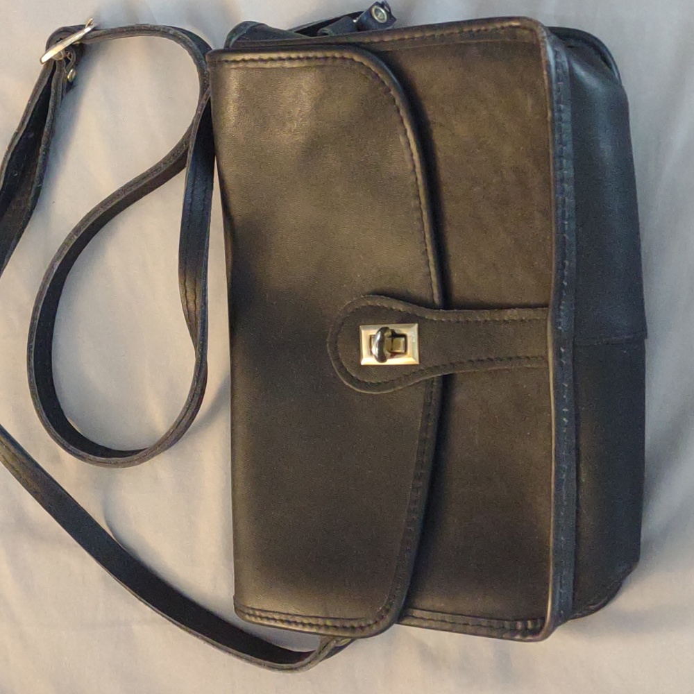 Black leather women's purse